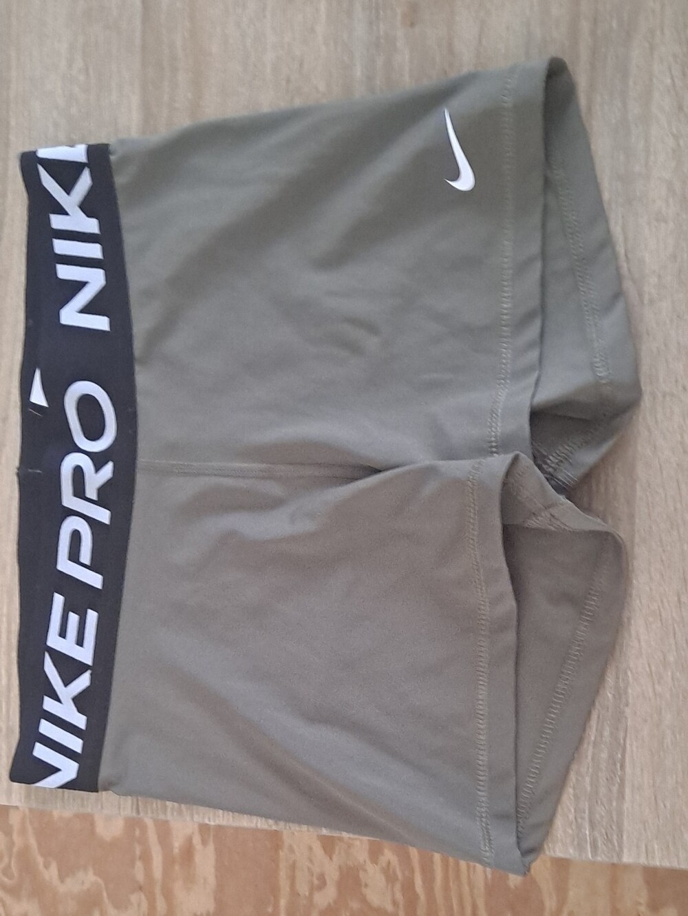 Nike Olive Green Pro Compression Shorts with White Swoosh